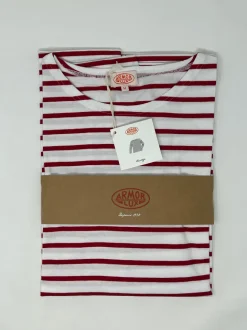 ARMOR LUX CAMICIA BRETONE LEGGERA RIGA BIANCA/ROSSA