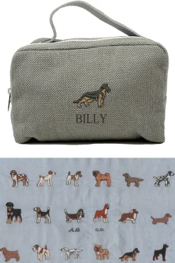 BEAUTY CASE RICAMATO CON IL TUO CANE E LE TUE INIZIALI DOG LOVERS