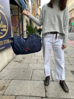BENSIMON 2 DAYS BAG COLOR LINE RICAMATE CON MONOGRAM