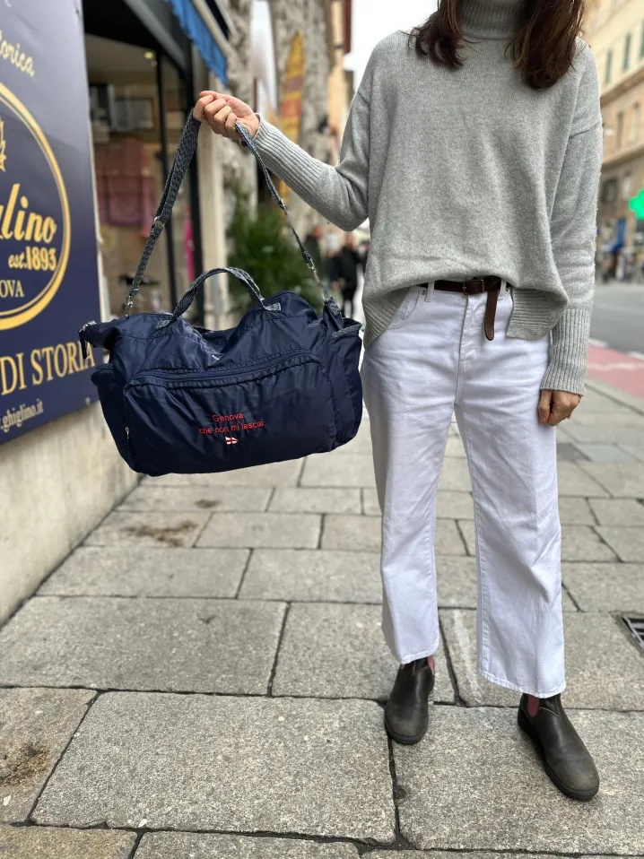BENSIMON 2 DAYS BAG COLOR LINE RICAMATE CON MONOGRAM