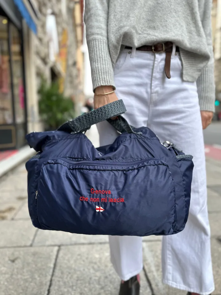 BENSIMON 2 DAYS BAG COLOR LINE RICAMATE CON MONOGRAM