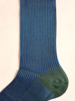 BRESCIANI CALZE A COSTE VERDE CELESTE