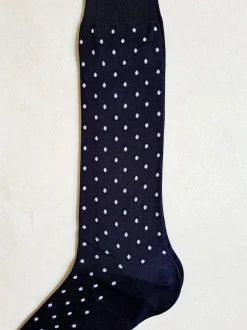BRESCIANI CALZE MAXI POIS BLU BIANCO