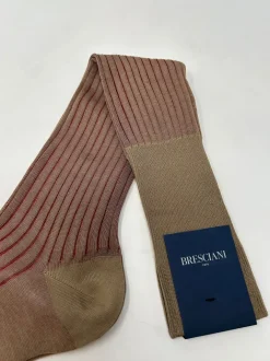 BRESCIANI CALZE VANISE' COSTE BEIGE/ROSSO