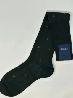 BRESCIANI CALZE VERDE MICRO FIORE