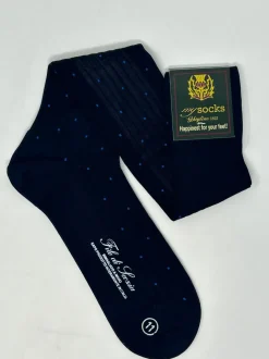 CALZA GHIGLINO 1893 FILO DI SCOZIA POIS AZZURRO