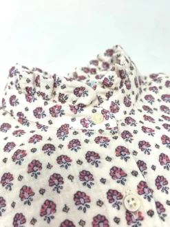 CAMICIA ALEX (OVERSIZE) COREANA CON ROUCHES FIORE ROSA IN GARZA DI COT