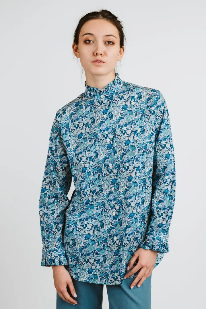 CAMICIA ALEX (OVERSIZE) COREANA MICRO ROUCHES MADE WITH LIBERTY FABRIC