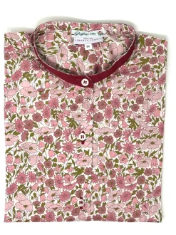 CAMICIA BETTA COREANA MADE WITH LIBERTY FABRICS FIORE ROSA