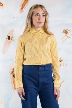 CAMICIA CHLOE VICHY SERPENTINA GIALLA