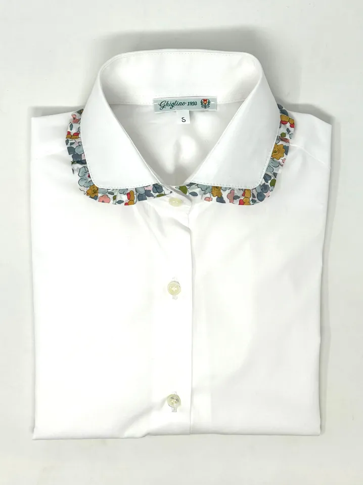 CAMICIA ERIKA BIANCA POPELINE rouches LIBERTY FABRICS
