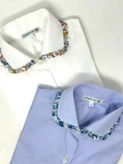 CAMICIA ERIKA BIANCA POPELINE rouches LIBERTY FABRICS