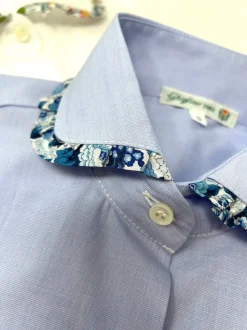 CAMICIA ERIKA BIANCA POPELINE rouches LIBERTY FABRICS