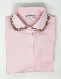 CAMICIA ERIKA OXFORD ROSA rouches LIBERTY FABRICS