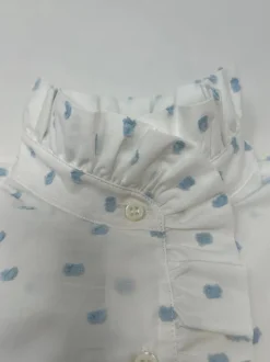 CAMICIA LULU BIANCA PLUMETIS CELESTE