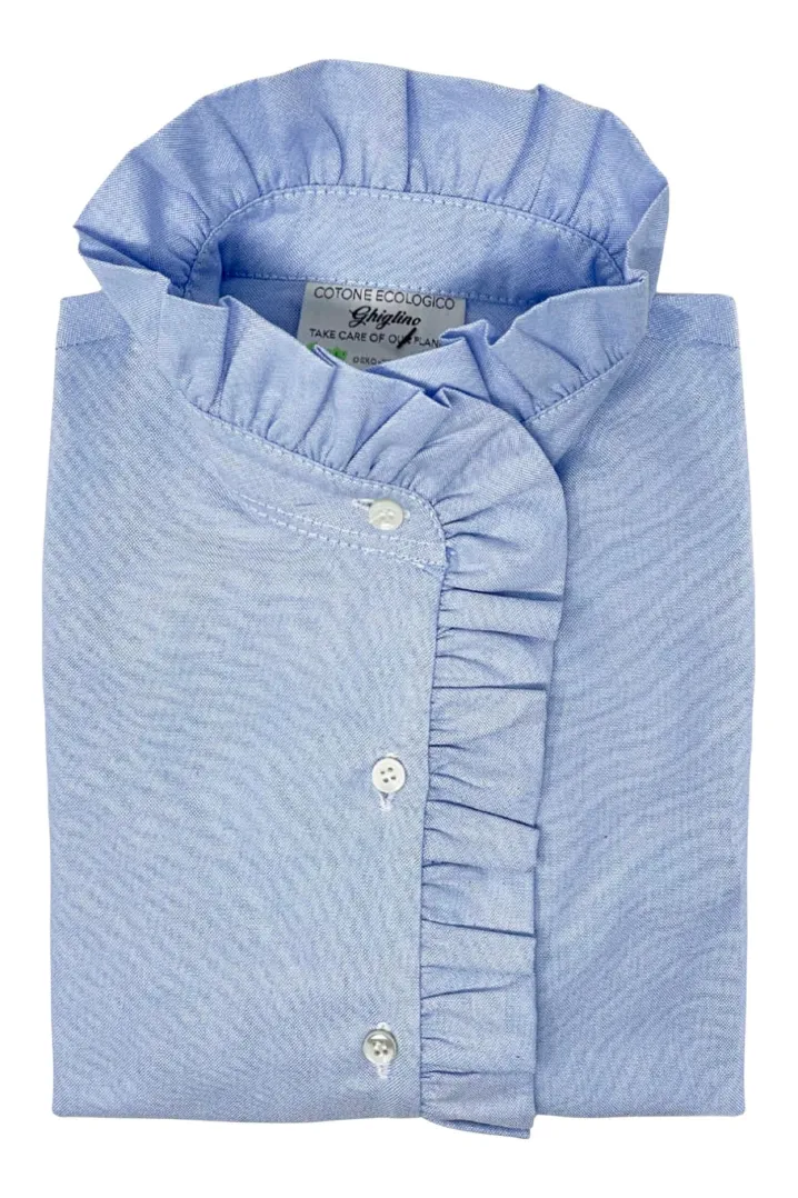 CAMICIA LULU OXFORD CELESTE