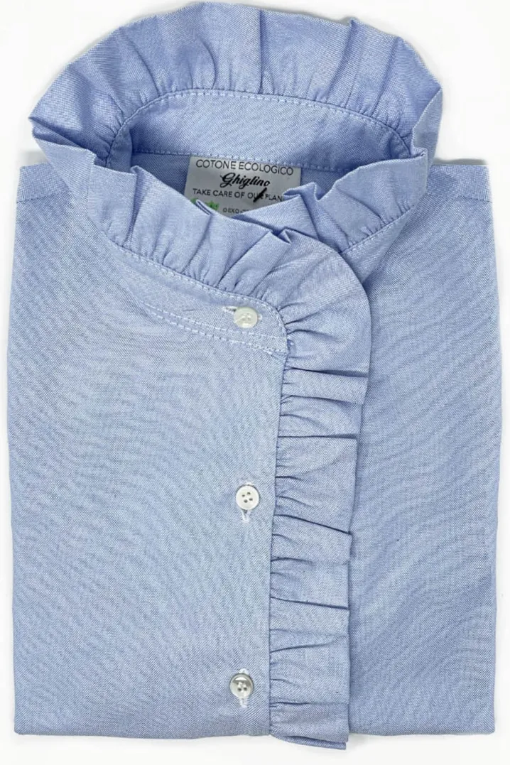 CAMICIA LULU OXFORD CELESTE