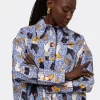 CAMICIA OVERSIZE PRINTED WAX PURPLE HANDS ENDELEA