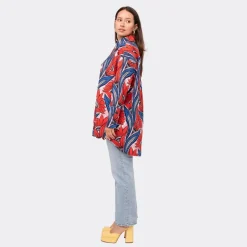 CAMICIA OVERSIZE PRINTED WAX PURPLE HANDS ENDELEA