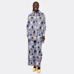 CAMICIA OVERSIZE PRINTED WAX PURPLE HANDS ENDELEA