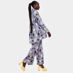 CAMICIA OVERSIZE PRINTED WAX PURPLE HANDS ENDELEA