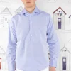 CAMICIA POLO UOMO COLLETTO FRANCESE AZZURRO