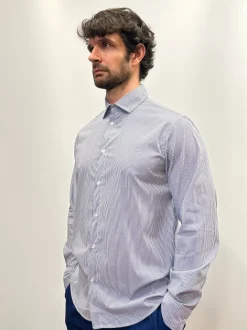 CAMICIA "KENNEDY" BASTONCINO BLU