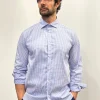 CAMICIA "KENNEDY" QUADRETTO VICHY AZZURRO