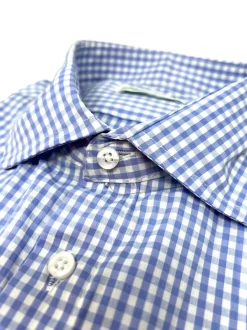 CAMICIA "KENNEDY" QUADRETTO VICHY AZZURRO
