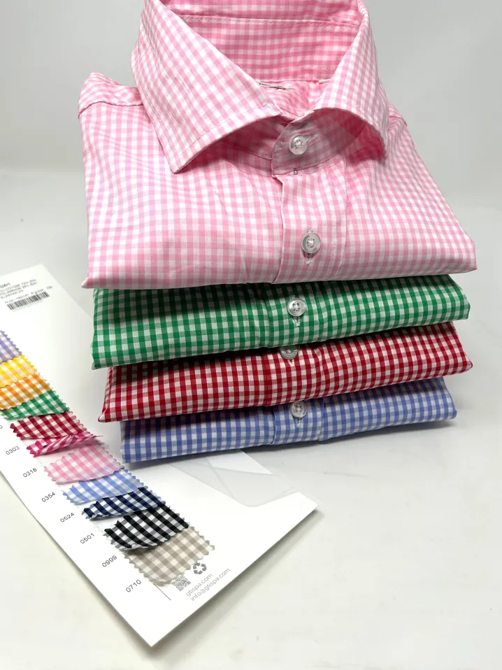 CAMICIA "KENNEDY" QUADRETTO VICHY AZZURRO