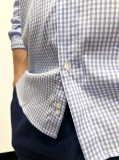 CAMICIA "KENNEDY" QUADRETTO VICHY AZZURRO