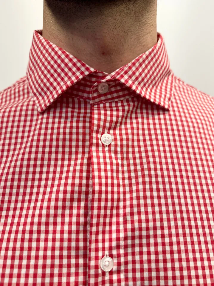 CAMICIA "KENNEDY" QUADRETTO VICHY ROSSO