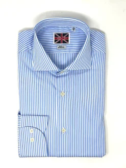 CAMICIA RIGA BIANCA/AZZURRA