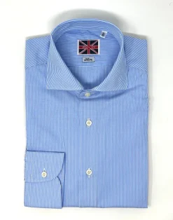 CAMICIA RIGA SOTTILE AZZURRA/BIANCA