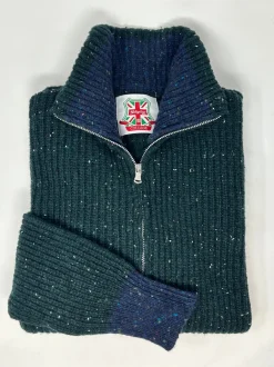 CARDIGAN ZIP "GREG" PERLATO EFFETTO TWEED