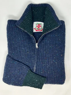CARDIGAN ZIP "GREG" PERLATO EFFETTO TWEED