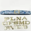 CINTURA ALPHABET STYLE REVERSIBILE LIBERTY FABRICS/BLU