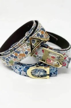 CINTURA ALPHABET STYLE REVERSIBILE LIBERTY FABRICS/BLU