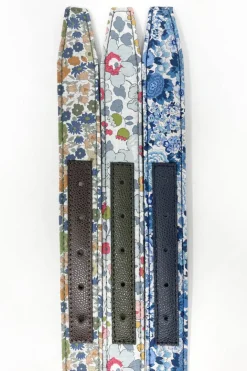 CINTURA ALPHABET STYLE REVERSIBILE LIBERTY FABRICS/BLU