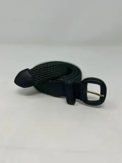 CINTURA ELASTICO VERDE FIBBIA IN PELLE BLU G1893
