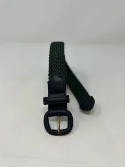 CINTURA ELASTICO VERDE FIBBIA IN PELLE BLU G1893