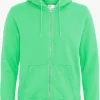 COLORFUL STANDARD FELPA ZIP COTONE ORGANICO SPRING GREEN
