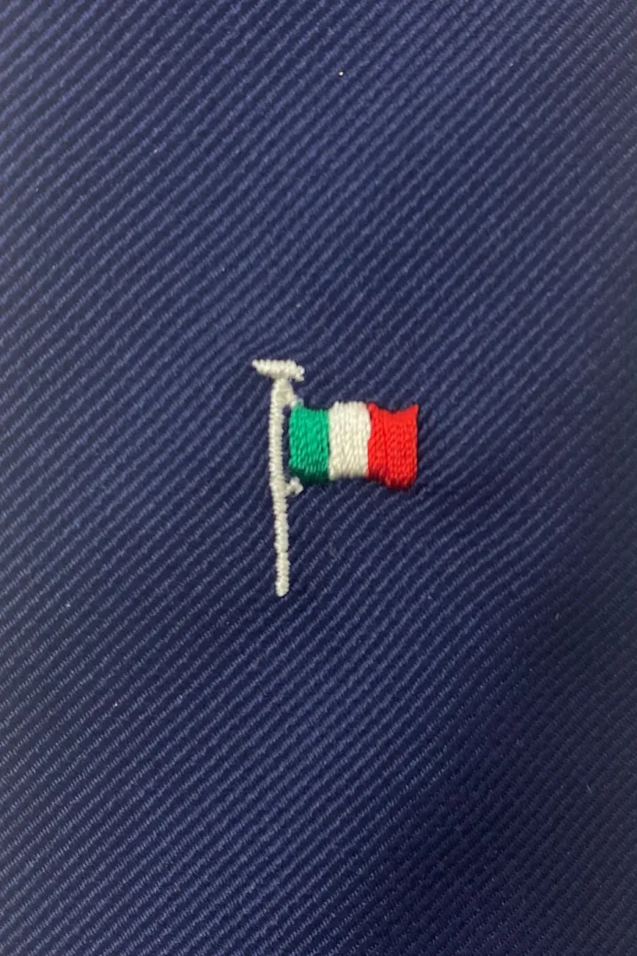 CRAVATTA BANDIERA ITALIANA RICAMATA A MANO