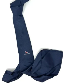 CRAVATTA BLU BANDIERA GENOVA "MA SE GHE PENSU" 7 PIEGHE