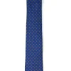 CRAVATTA BLU CINA CON ROMBO VERDE/OCRA