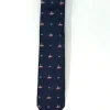 CRAVATTA BLU CON RIMORCHIATORE E BANDIERA GENOVA