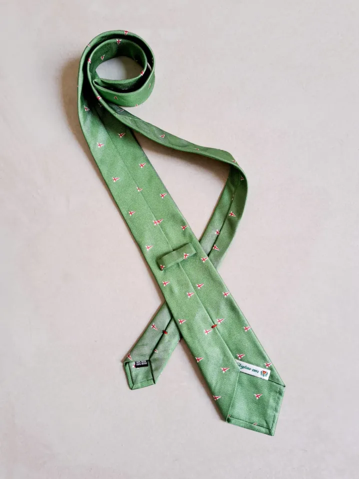 CRAVATTA VERDE BANDIERE GENOVA
