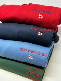 FELPA CON CAPPUCCIO "MANIMAN" BLU