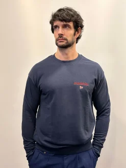FELPA GIROCOLLO "MANIMAN" BLU