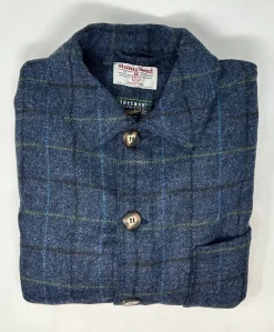 GIACCA DEL CAMALLO HARRIS TWEED HARRINGBONE BLU